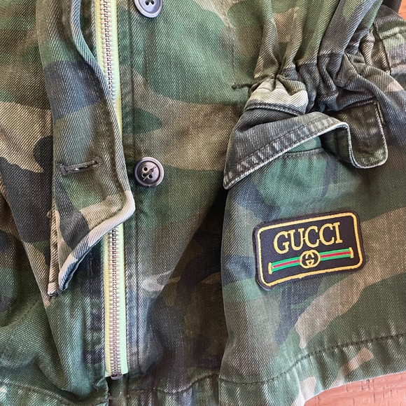 Free People Green Camouflage military embellished jacket - Picture 3 of 4